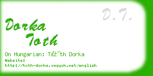 dorka toth business card